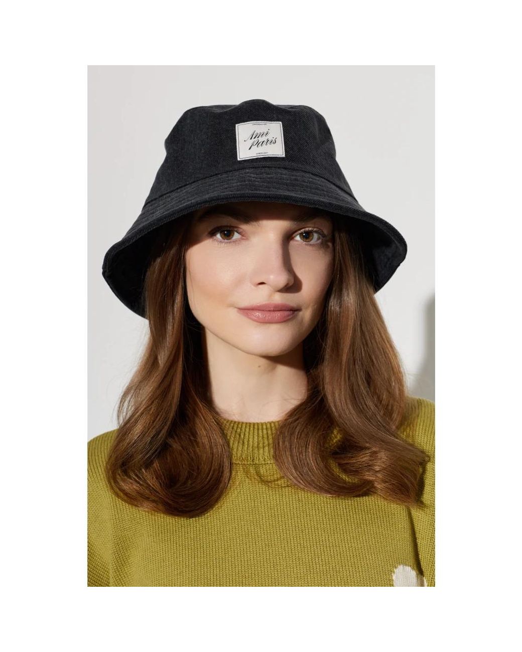 AMI Black Bucket Hat Mit Logo-Patch