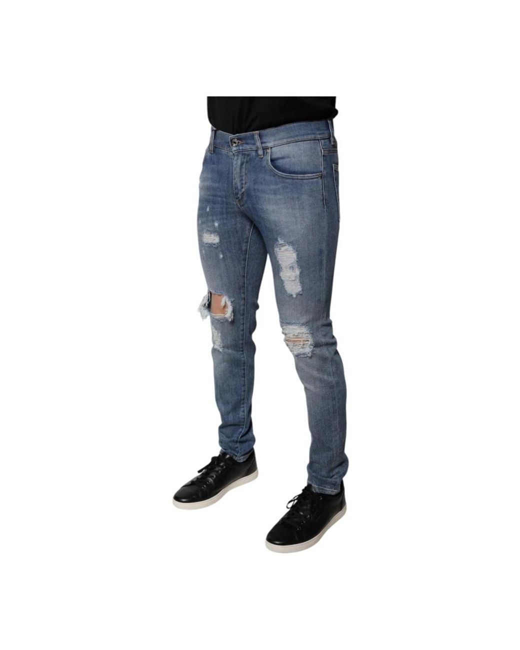 Dolce & Gabbana Blue Skinny Fit Jeans for men