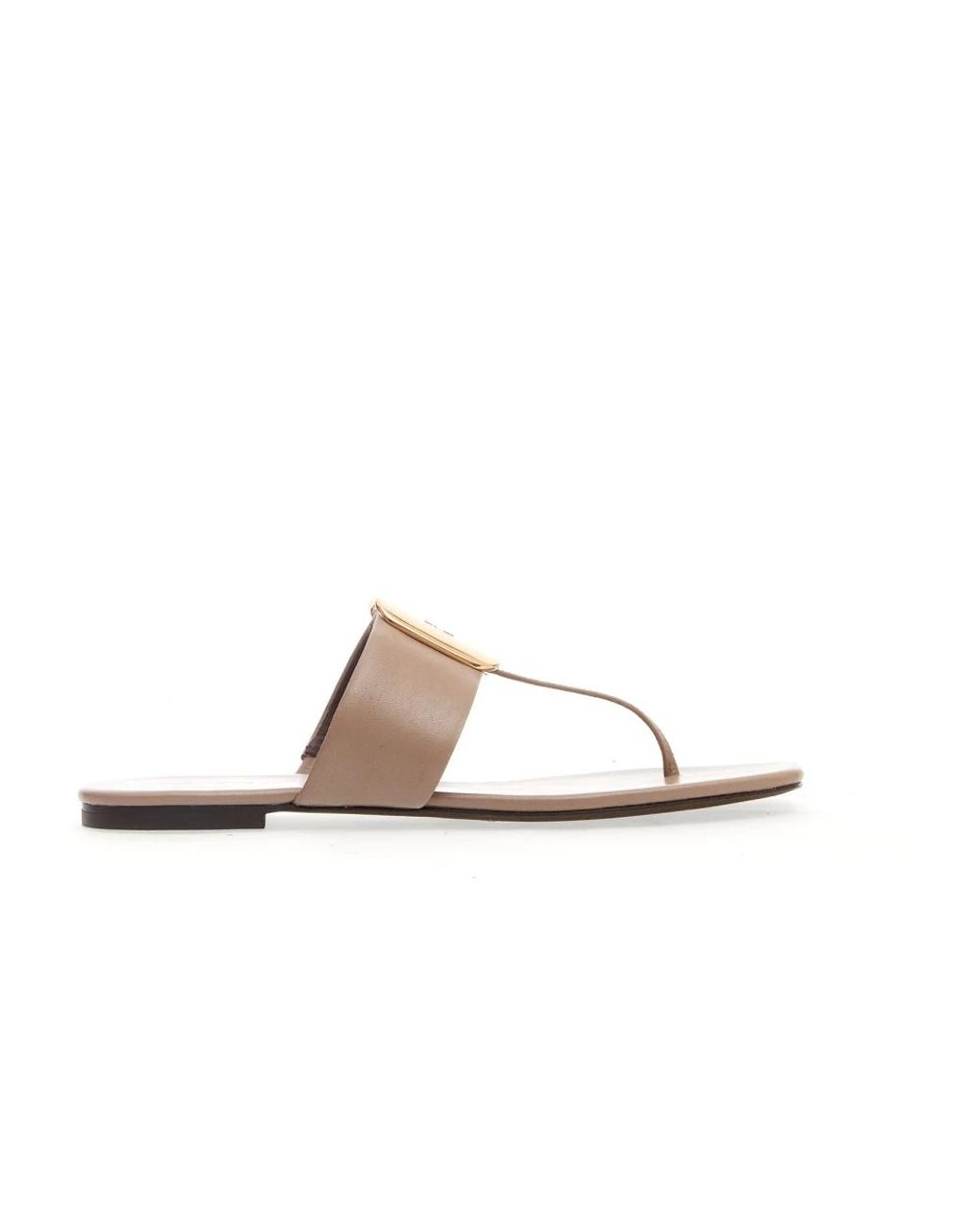 Tory Burch Natural Flip Flops