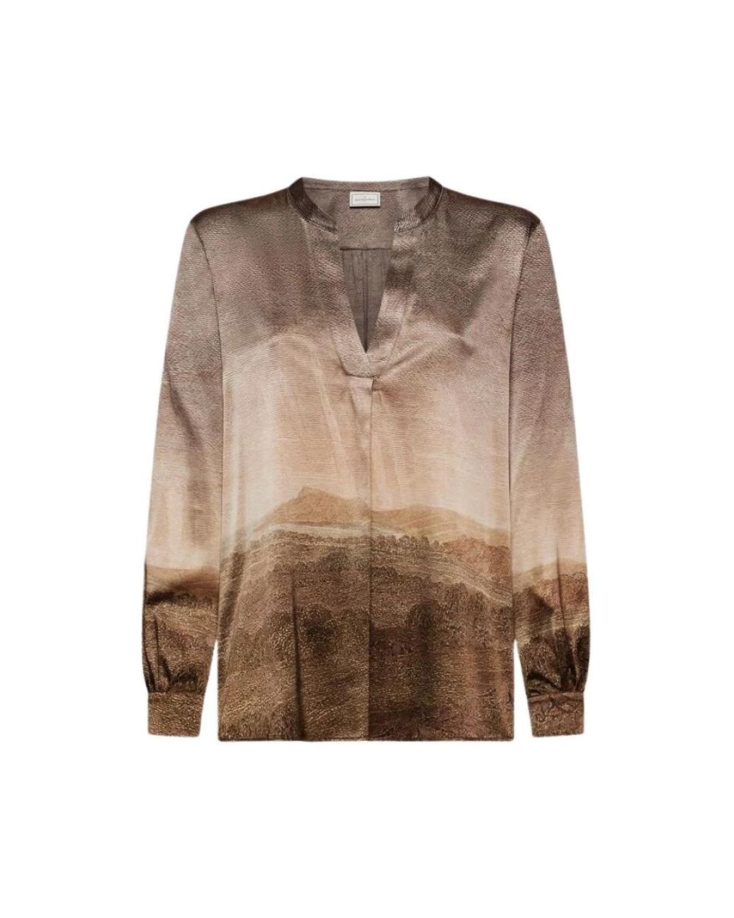 Pierre Louis Mascia Brown Blouses