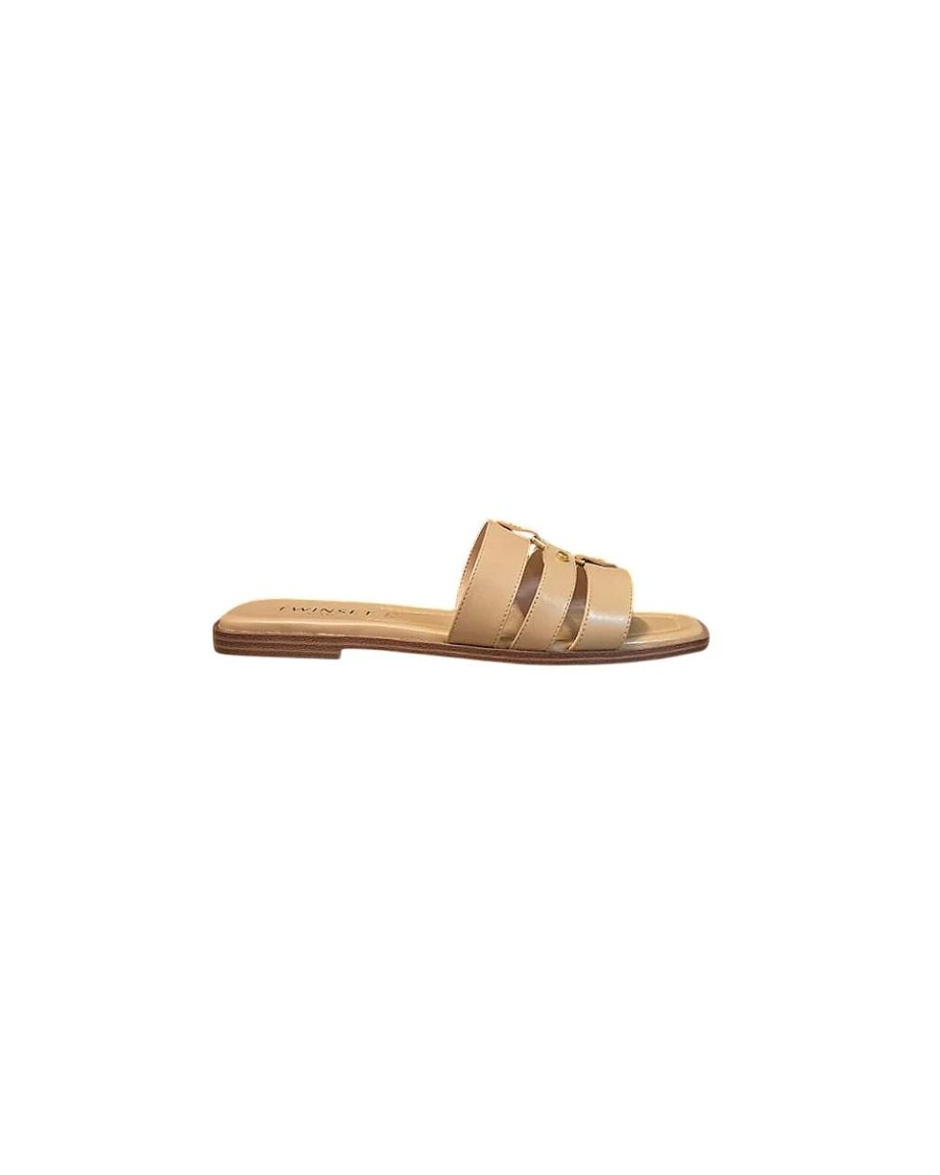 Twinset Metallic Leather Slide