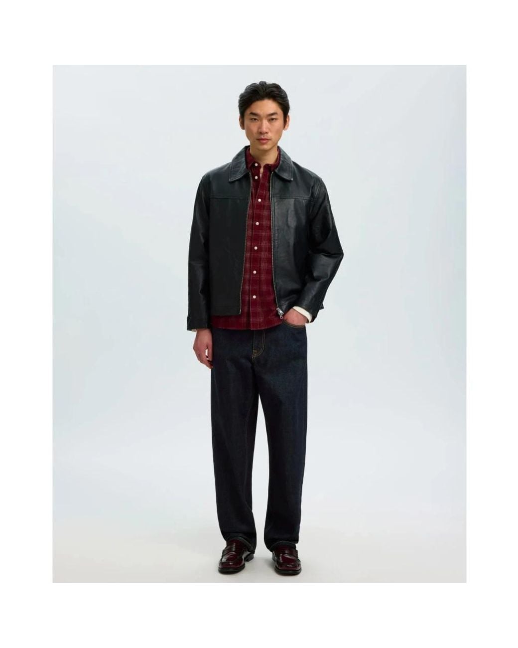 SELECTED Blue Loose Fit Jeans for men