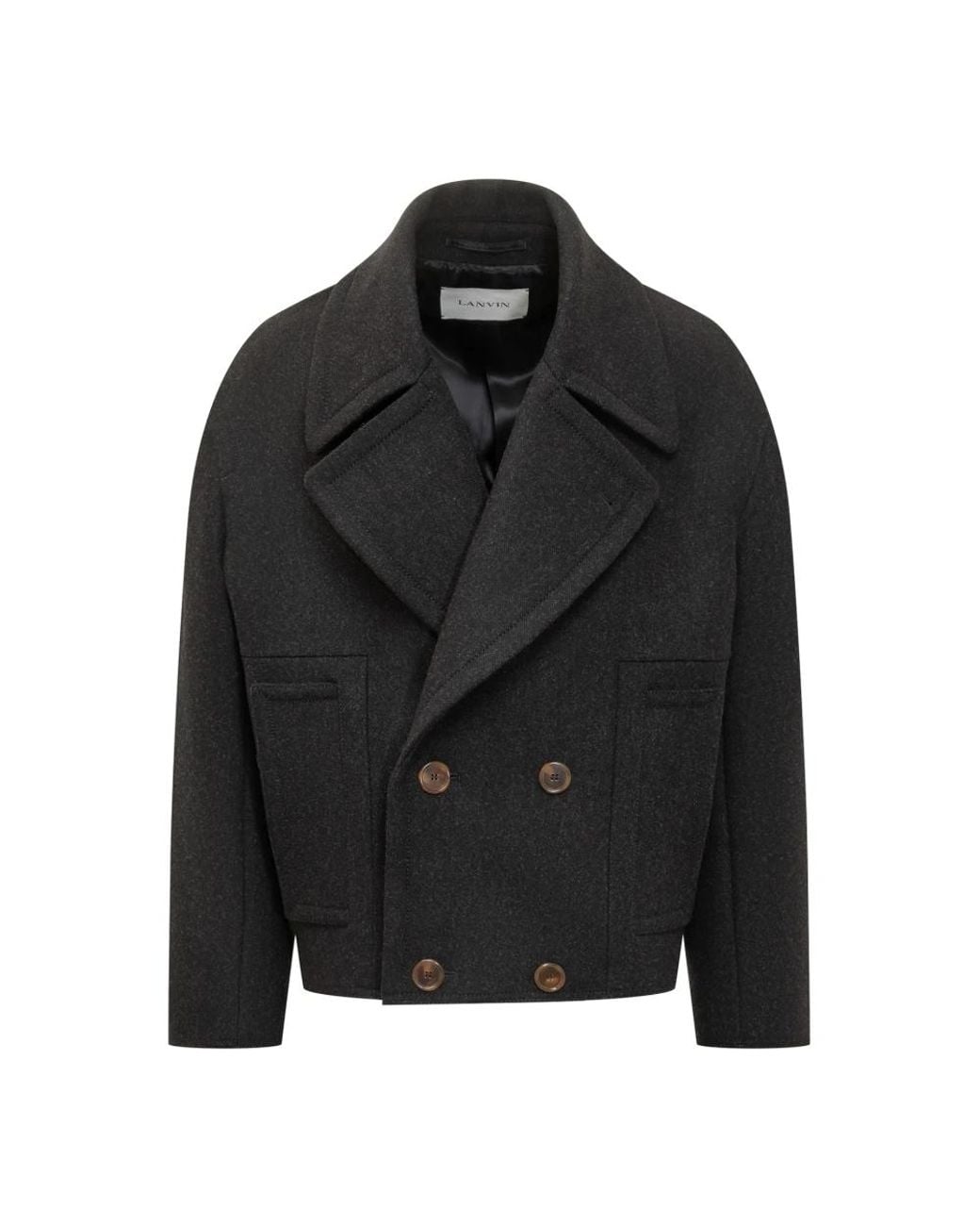 Lanvin Black Double-Breasted Coats for men