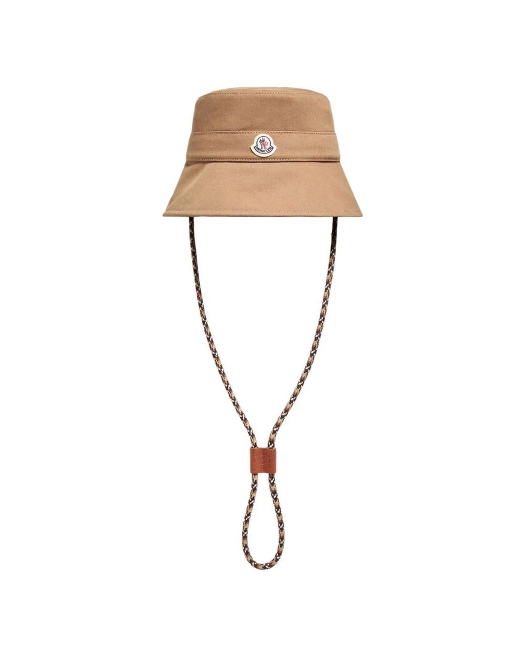 Moncler Accessoires ,Bruin ,Katoen Logo Patch Baseball Cap in het Natural