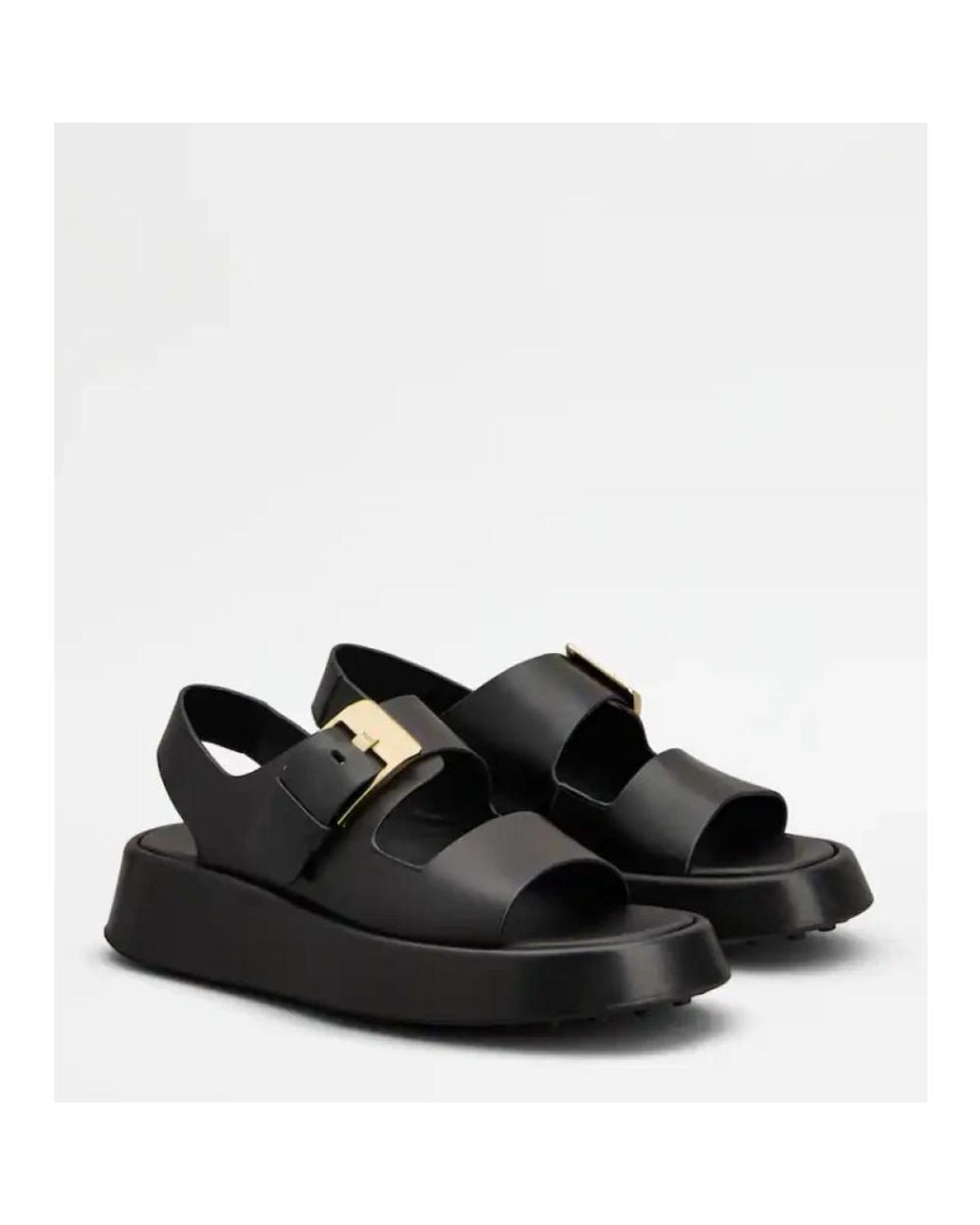 Tod's Black Flat Sandals