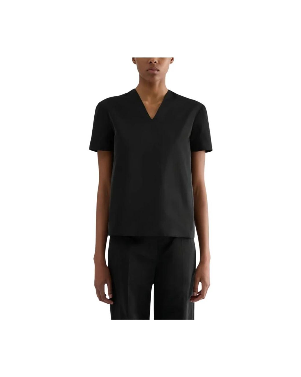 Jil Sander Radzimir V-Neck Top in het Black