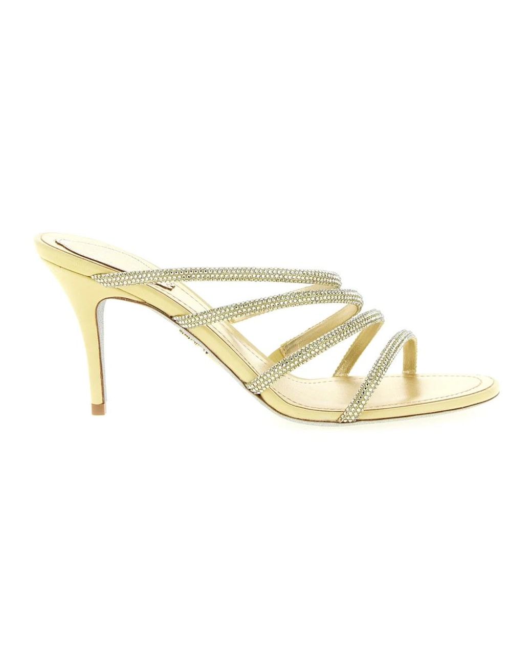 Rene Caovilla Metallic Heeled Mules