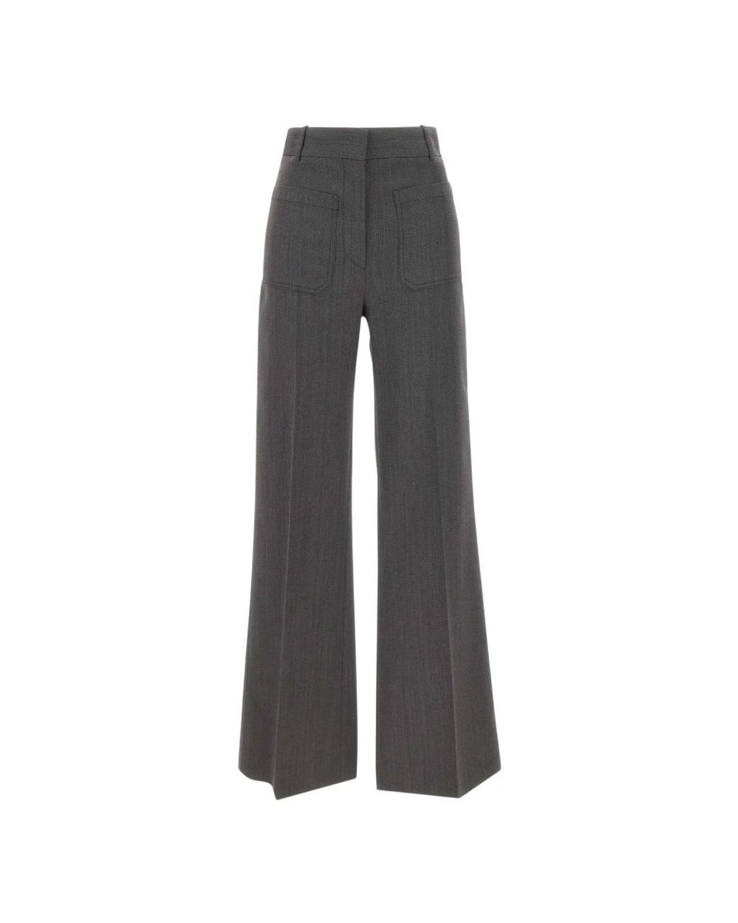 Victoria Beckham Gray Wide Trousers
