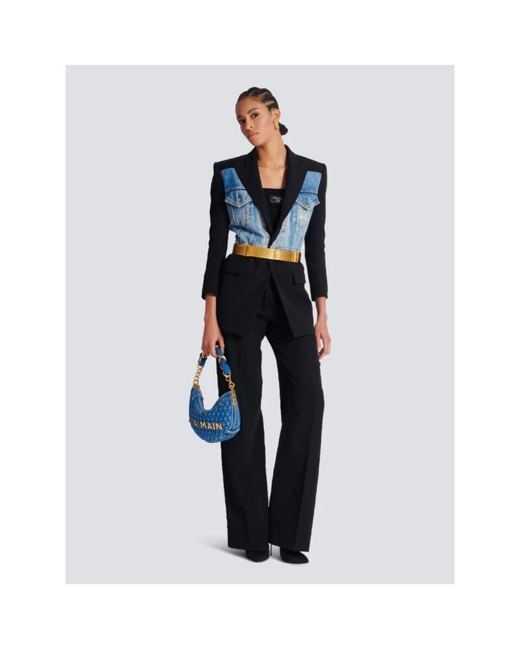Balmain Black Wide Trousers