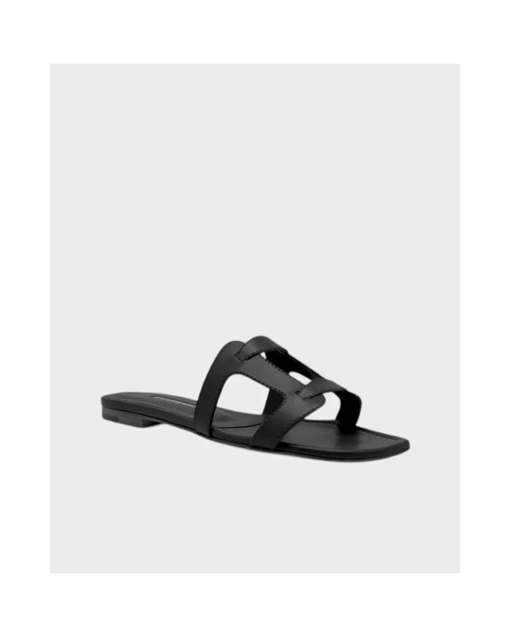 Manolo Blahnik Black Sliders