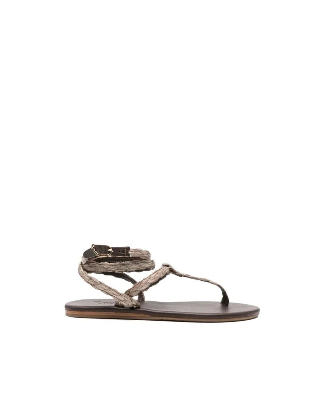 Ancient Greek Sandals Natural Flat Sandals