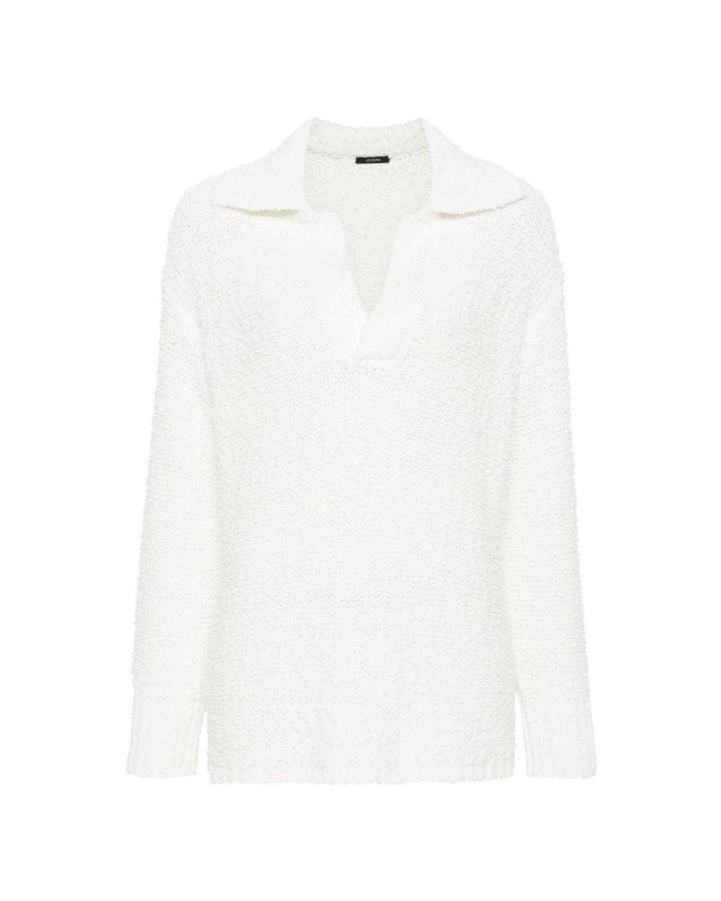 Joseph Tops ,Wit ,Katoen Piqué Polo Shirt Met Textuur in het White