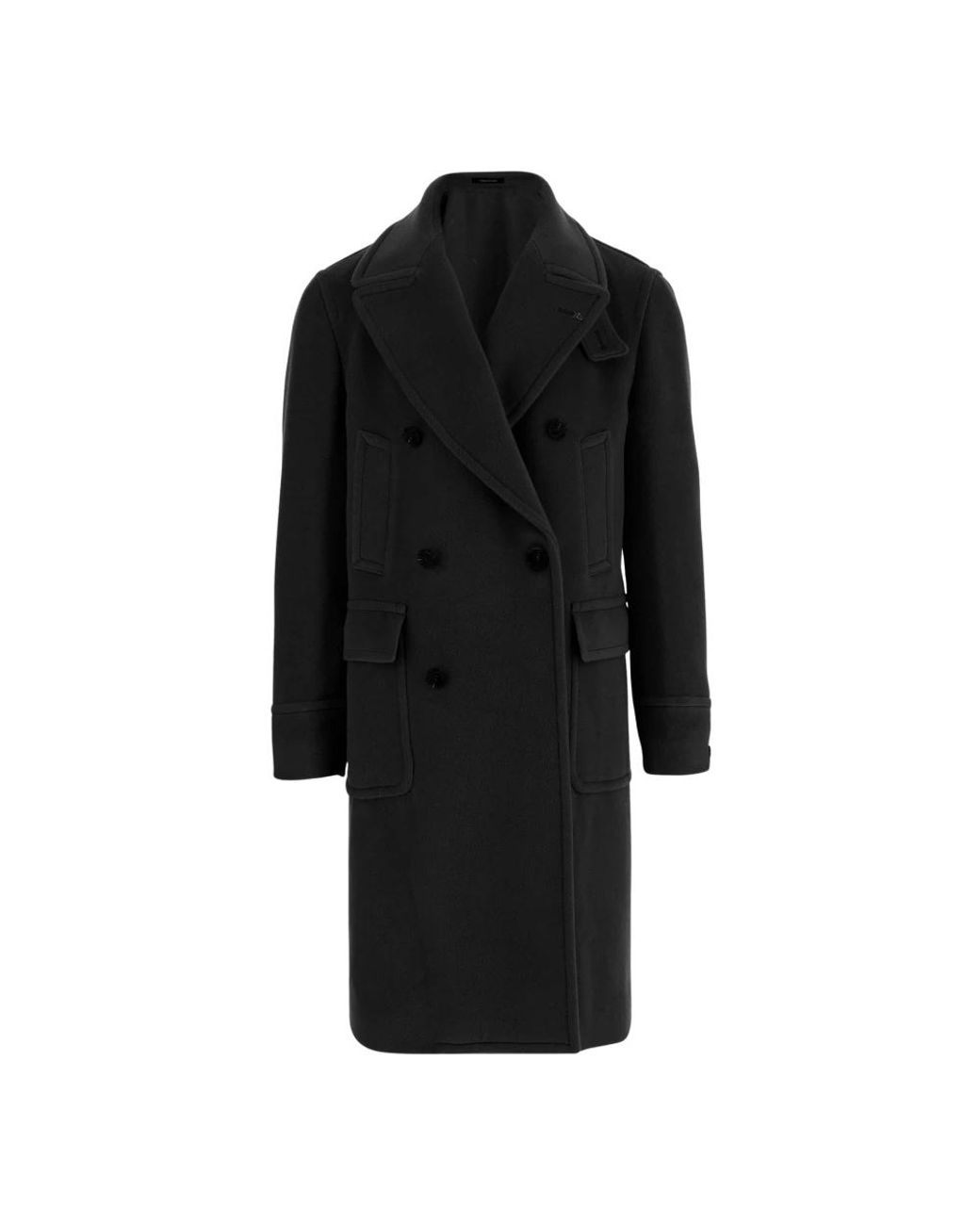Tagliatore Black Double-Breasted Coats for men