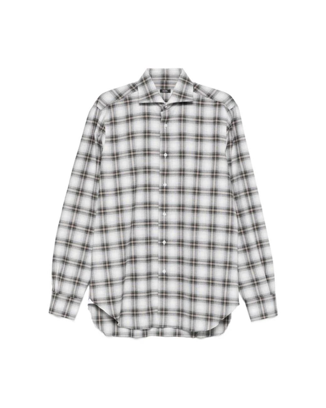 Barba Napoli Gray Casual Shirts for men