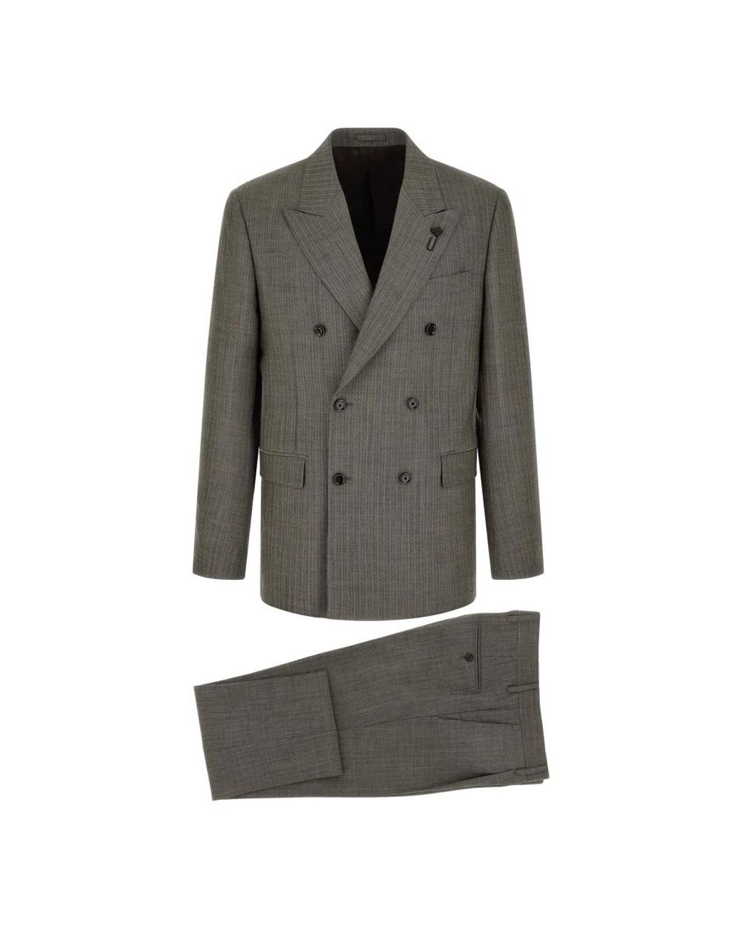 Lardini Gray Double Breasted Suits for men