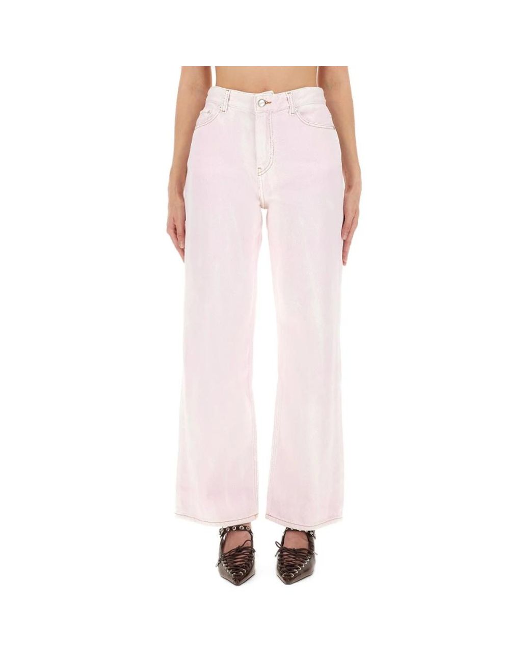 Ganni Pink Wide Jeans
