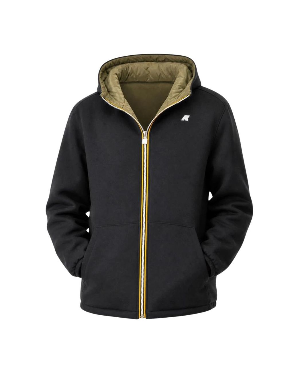 K-Way Jack Spacer Nylon Double Jacket in het Black voor heren