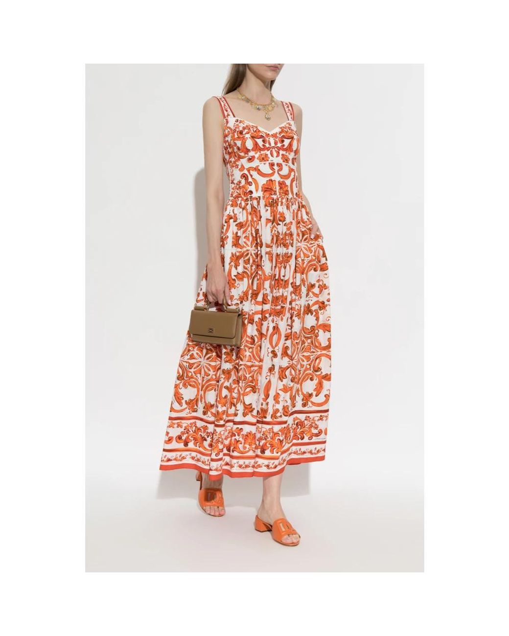 Dolce & Gabbana Orange Maxi Dresses