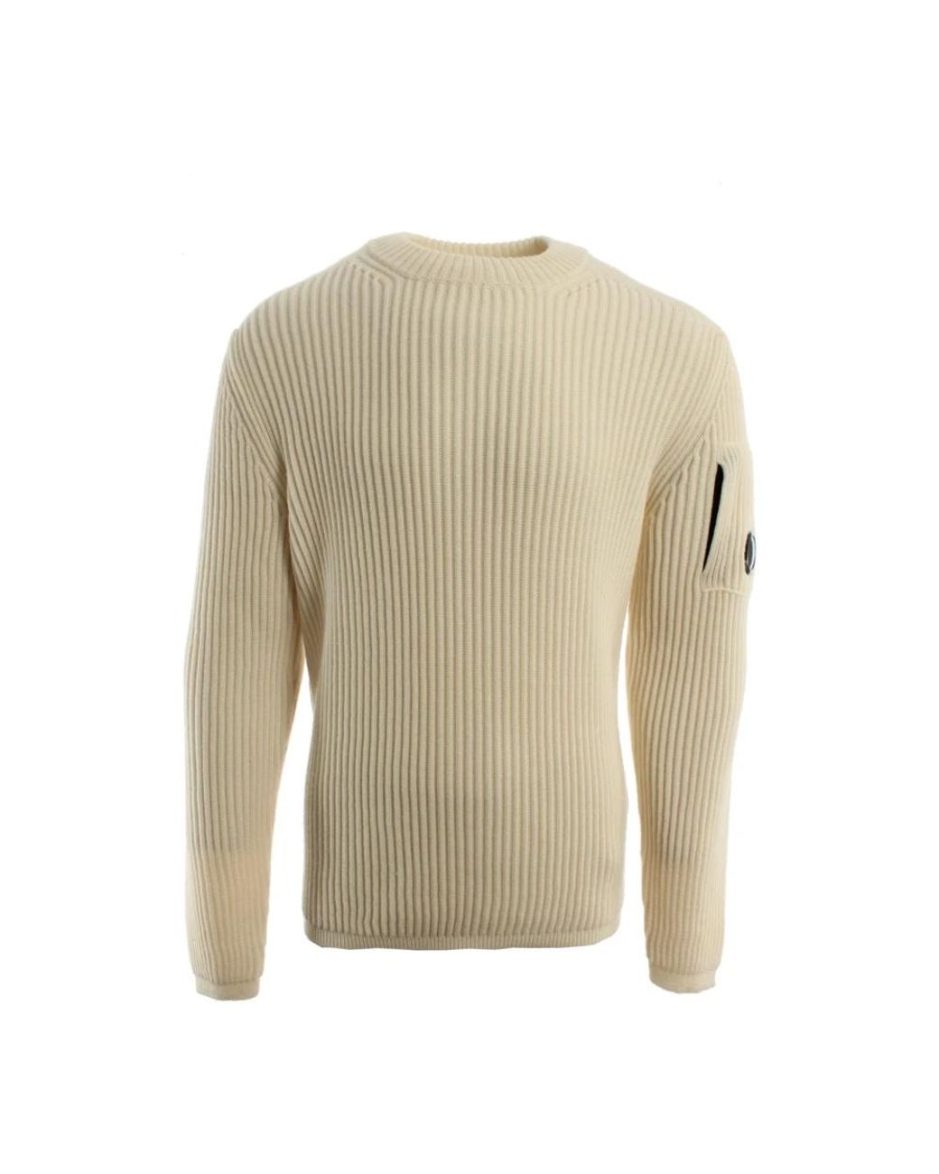 C P Company Natural Round-Neck Knitwear for men