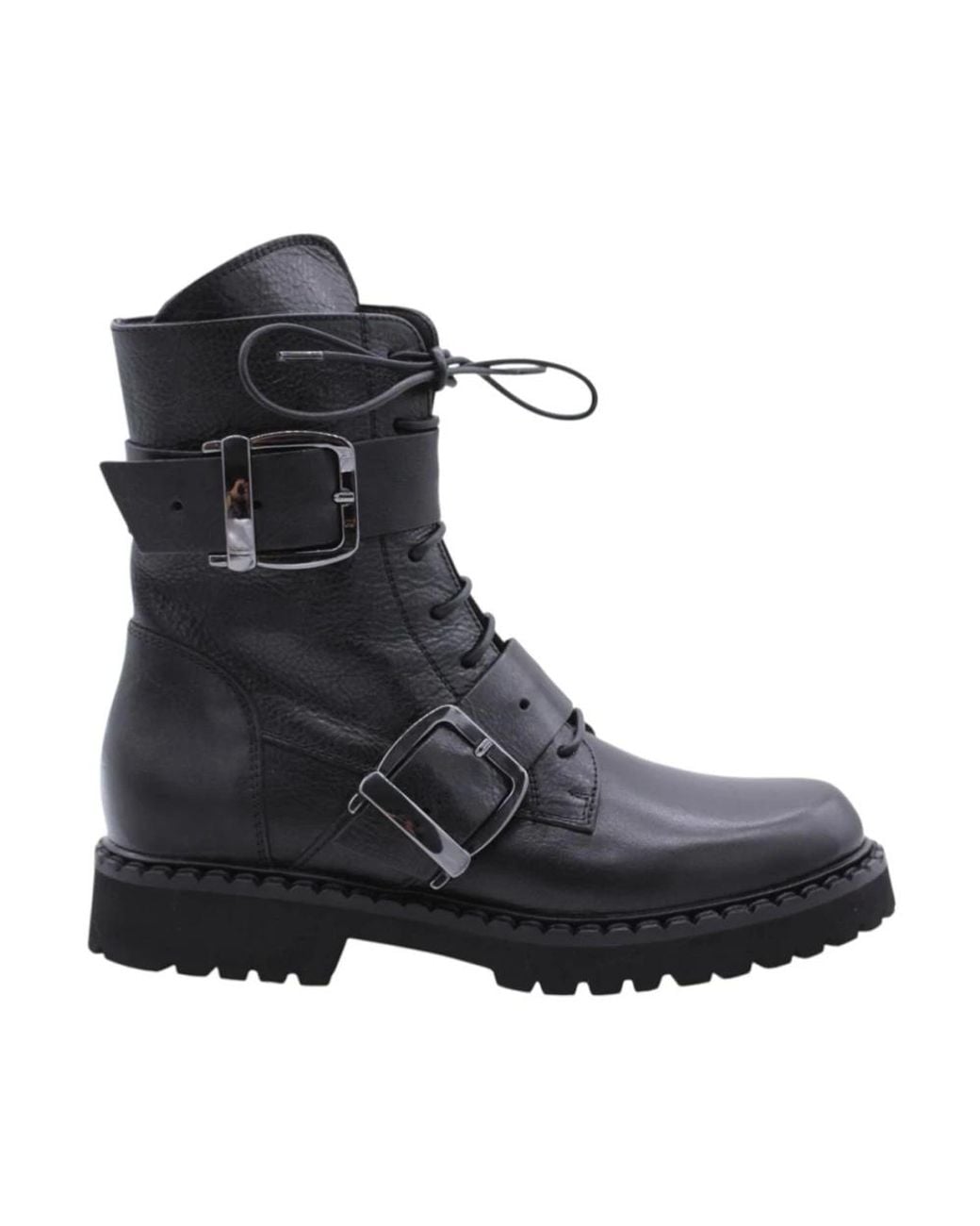 Laura Bellariva Black Lace-Up Boots