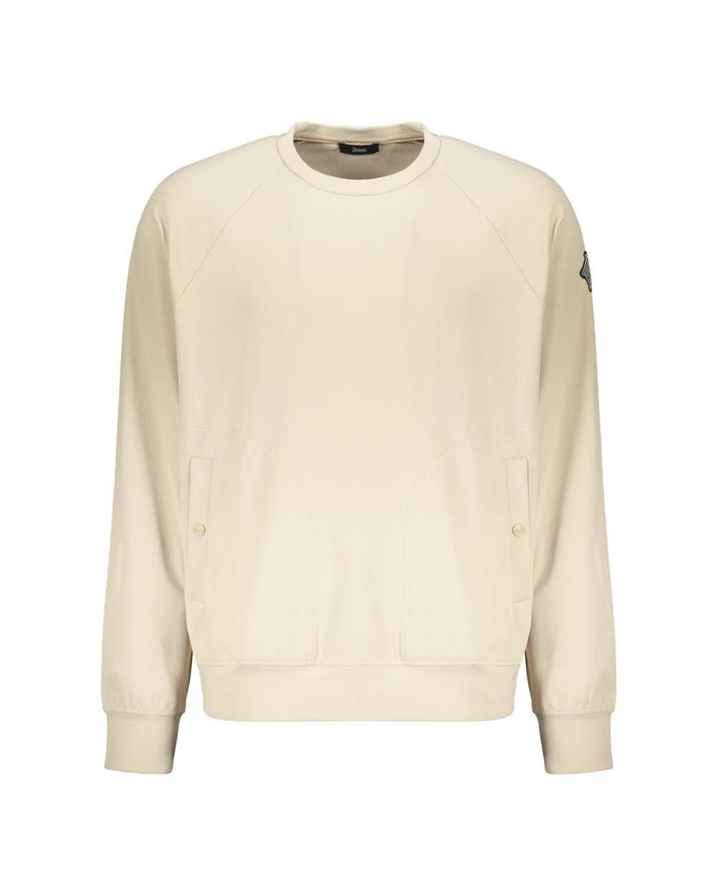 Herno Hoodies & Sweatvesten ,Polyester Crew Neck Sweatshirt in het White voor heren