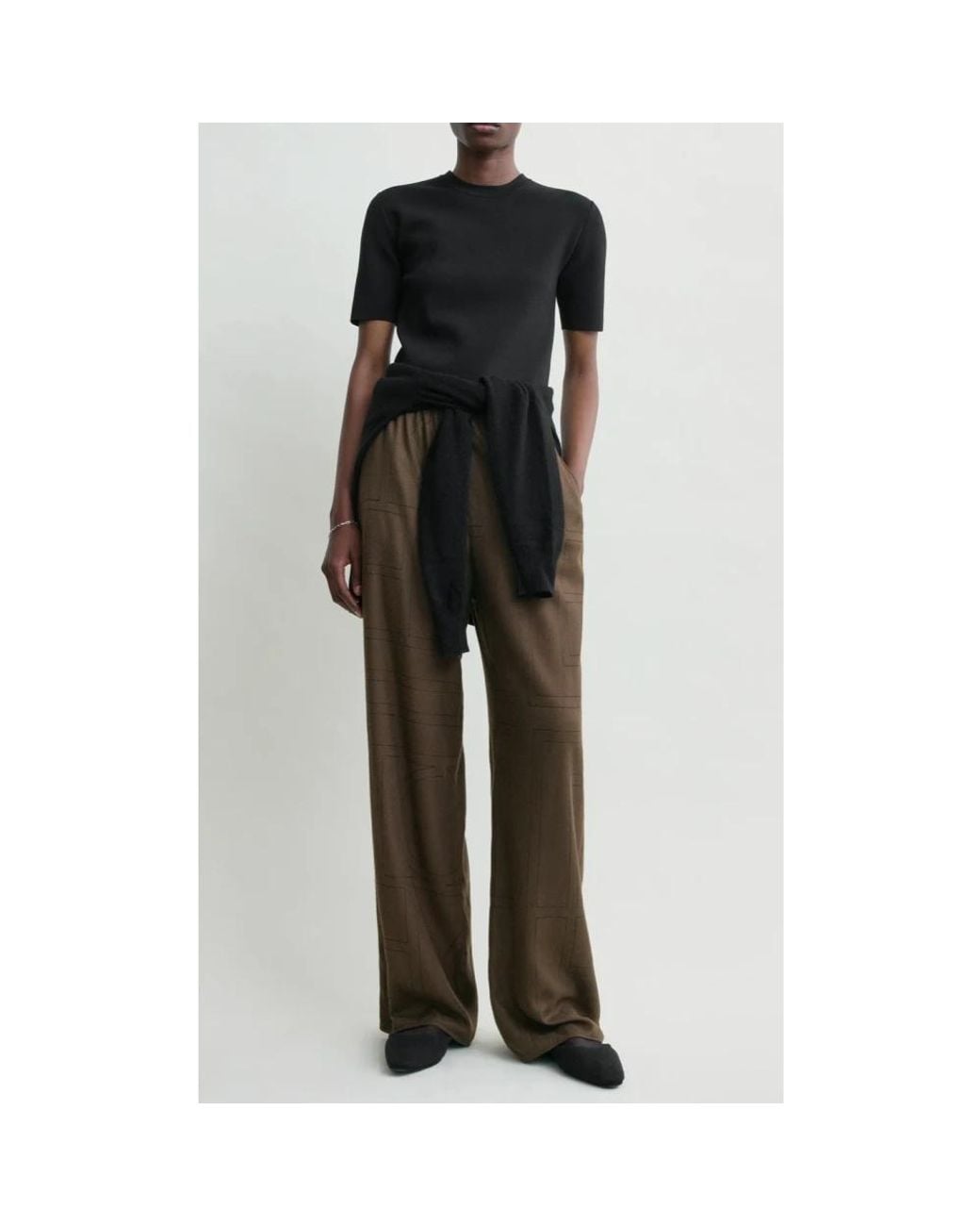 Totême  Brown Wide Trousers