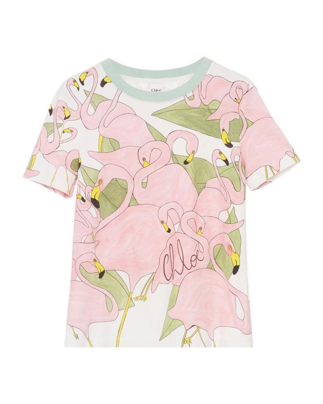 Chloé Baby Fit Logo T-Shirt in het Pink