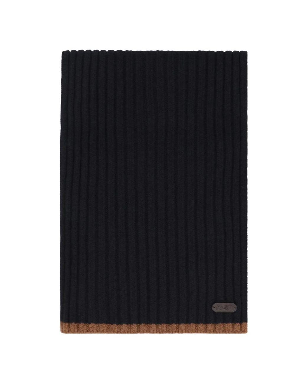 Moorer Accessoires ,Blauw ,Kasjmier Kasjmier Ribgebreide Sjaal in het Black voor heren