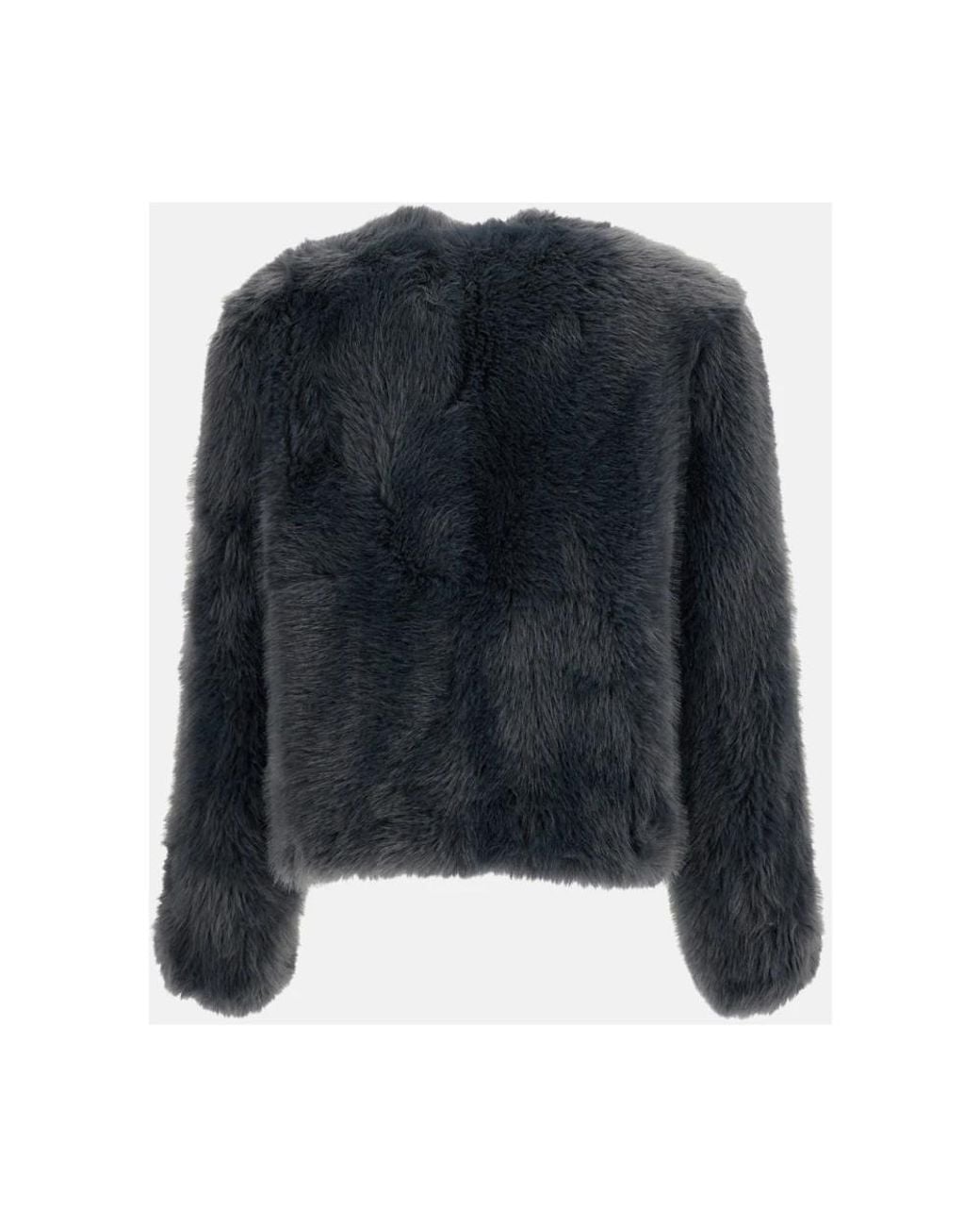 Stand Studio Blue Faux Fur & Shearling Jackets