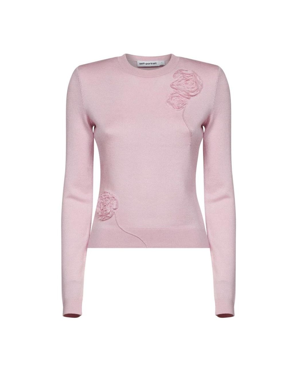 Self-Portrait Pink Round-Neck Knitwear