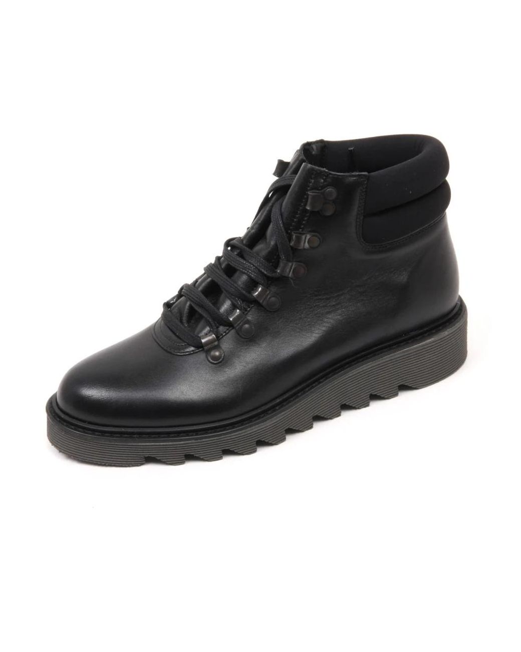 Antica Cuoieria Black Lace-Up Boots