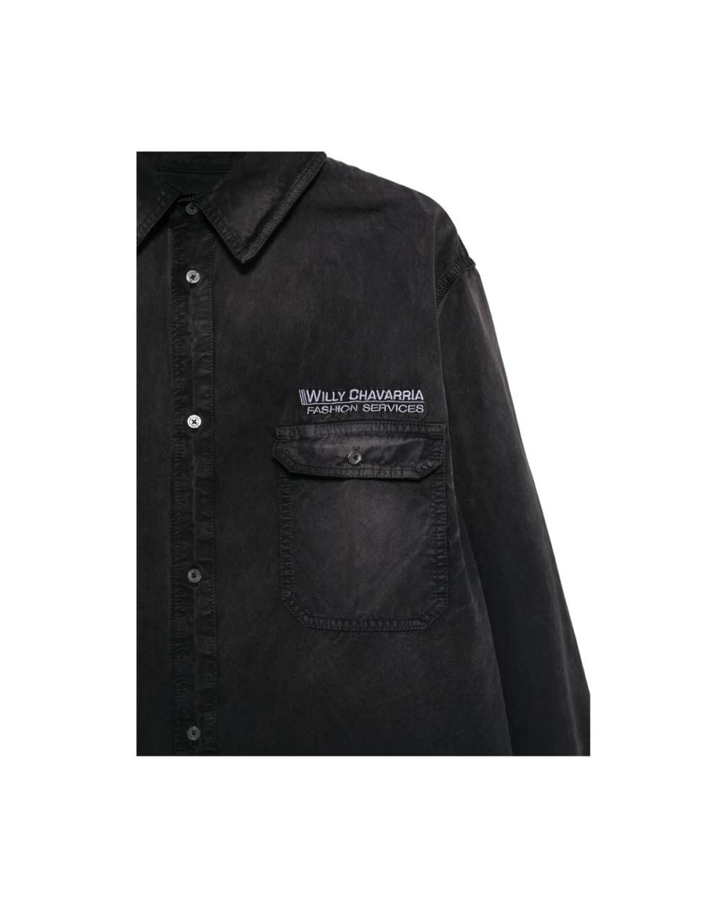 Willy Chavarria Black Denim Shirts for men