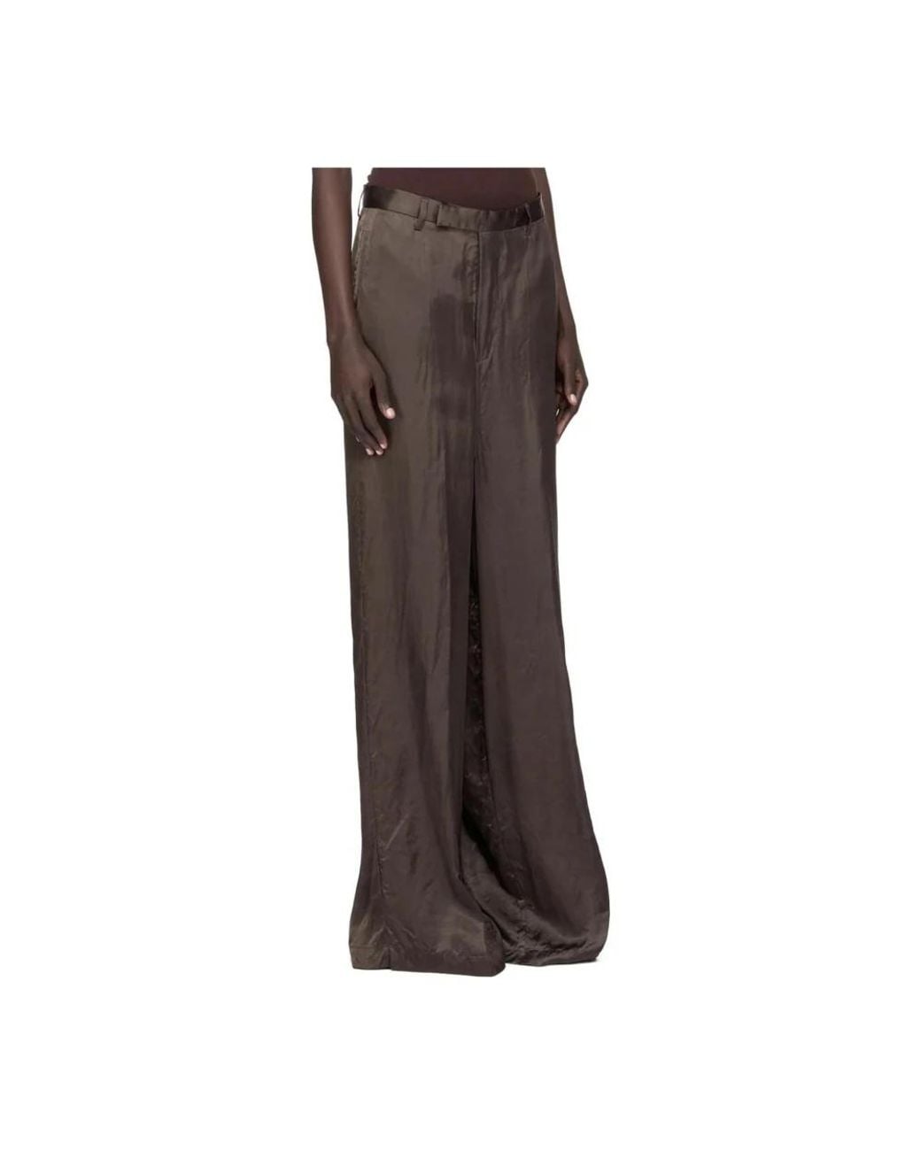 Rick Owens Brown Wide Trousers