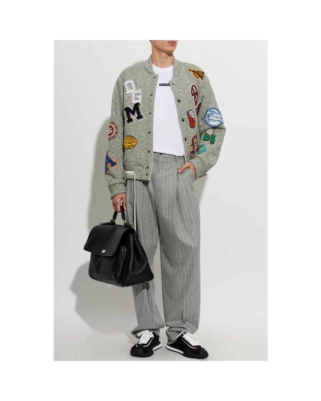 Dolce & Gabbana Gray Bomber Jackets for men