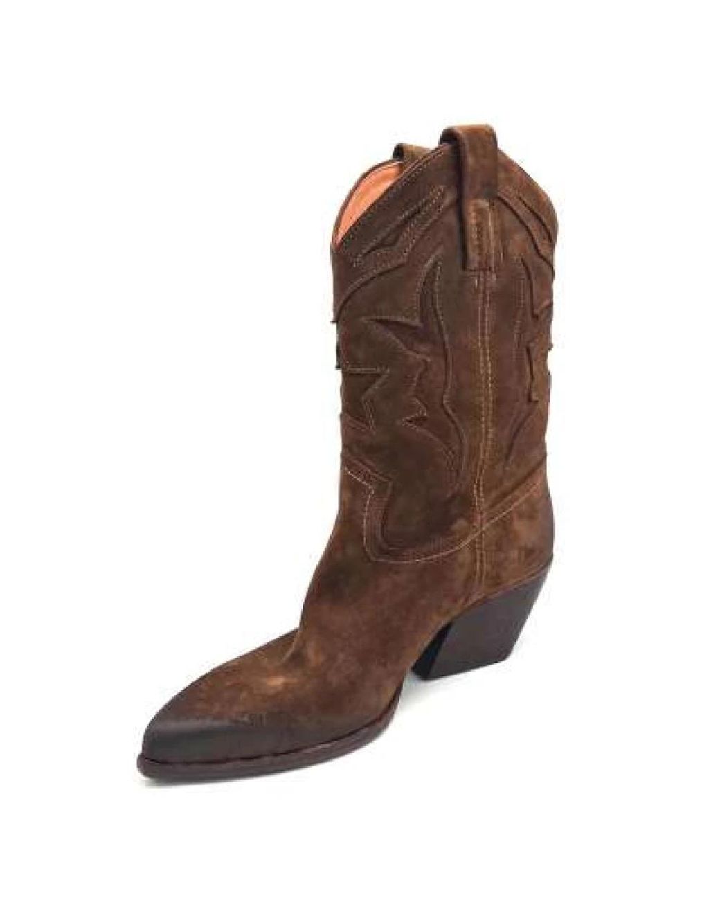 Elena Iachi Brown Cowboy & Biker Boots