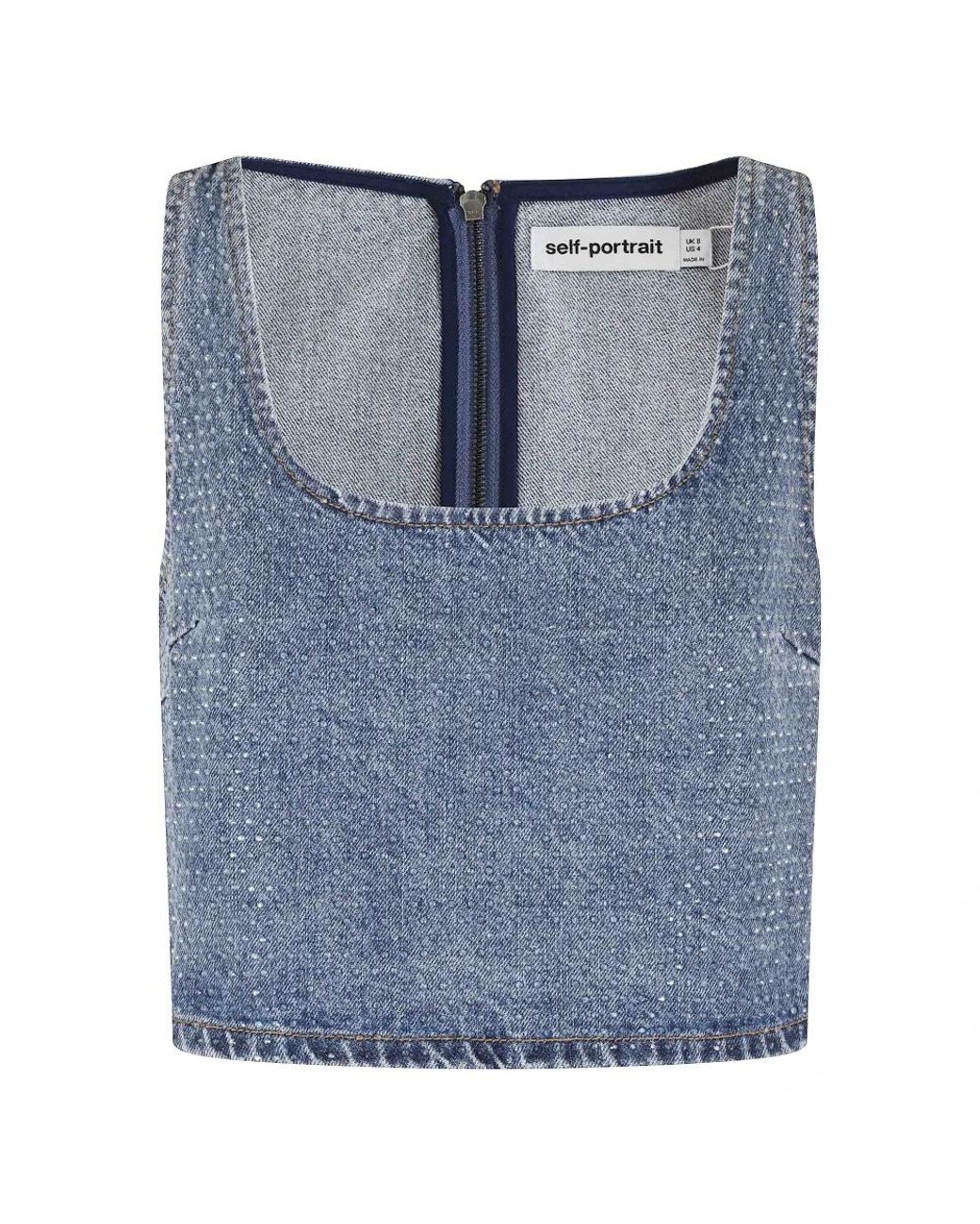 Self-Portrait Blue Sleeveless Tops