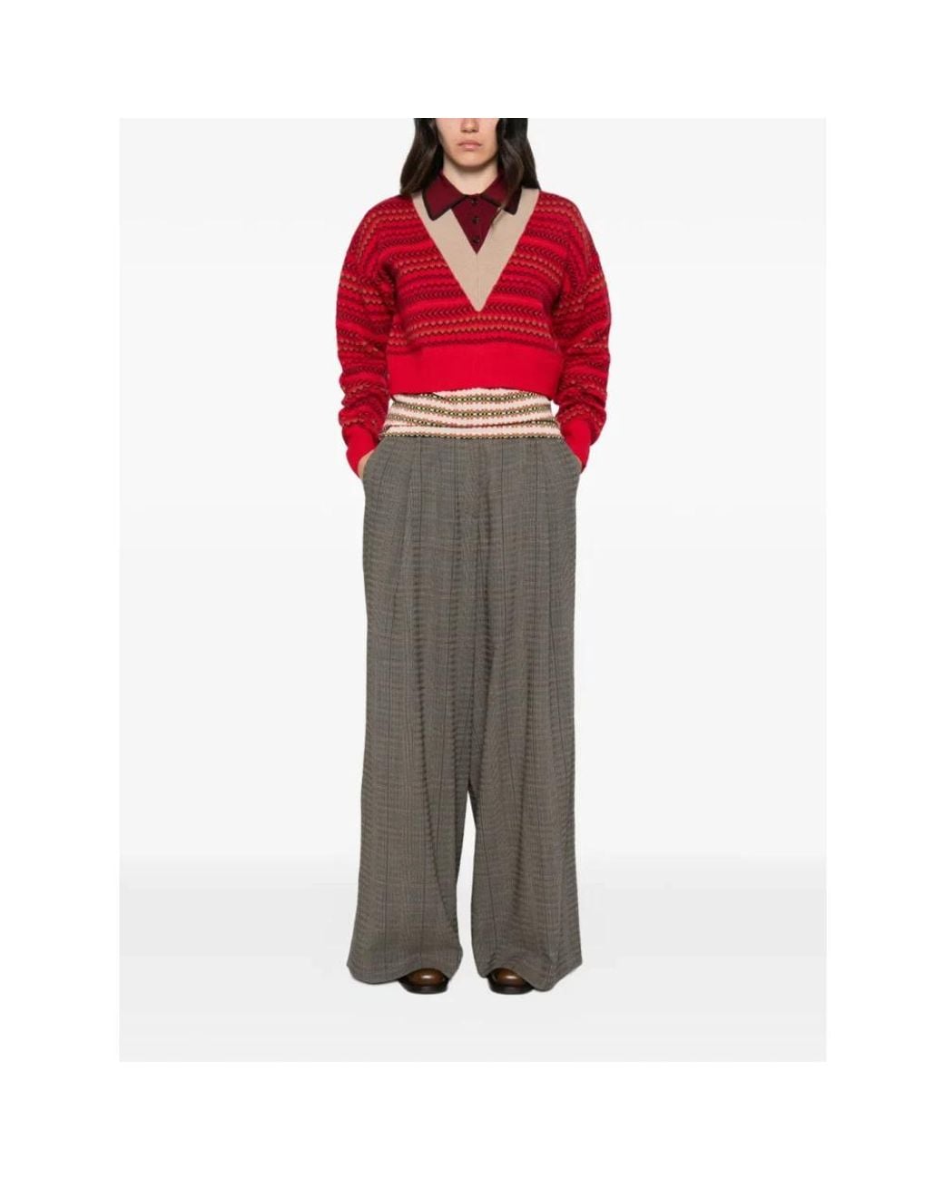 Dries Van Noten Gray Wide Trousers