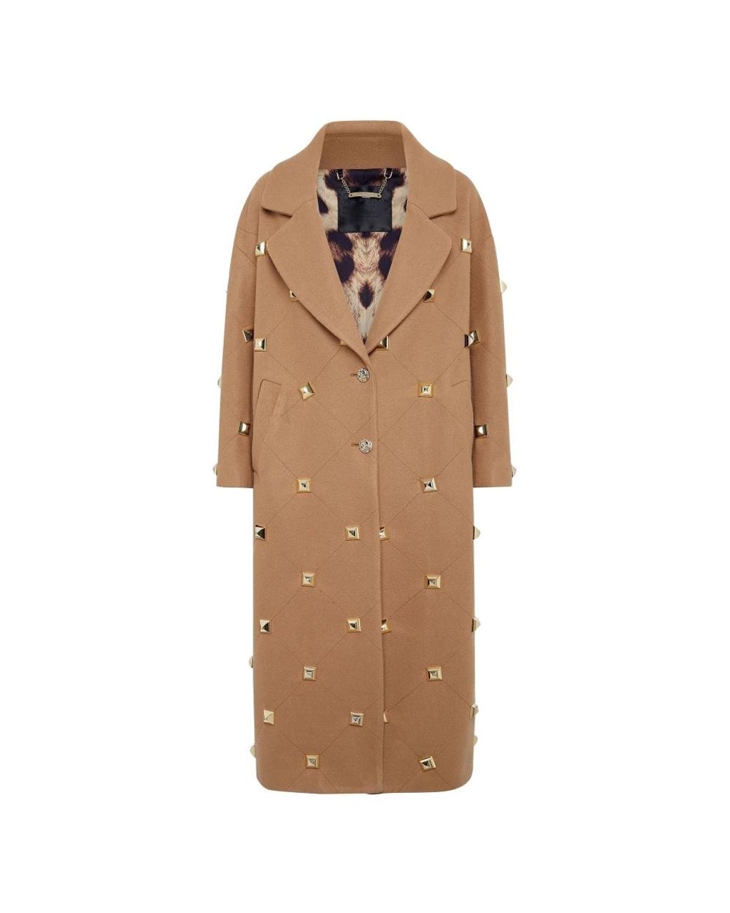 Philipp Plein Oversize Jas Met Noppen in het Brown