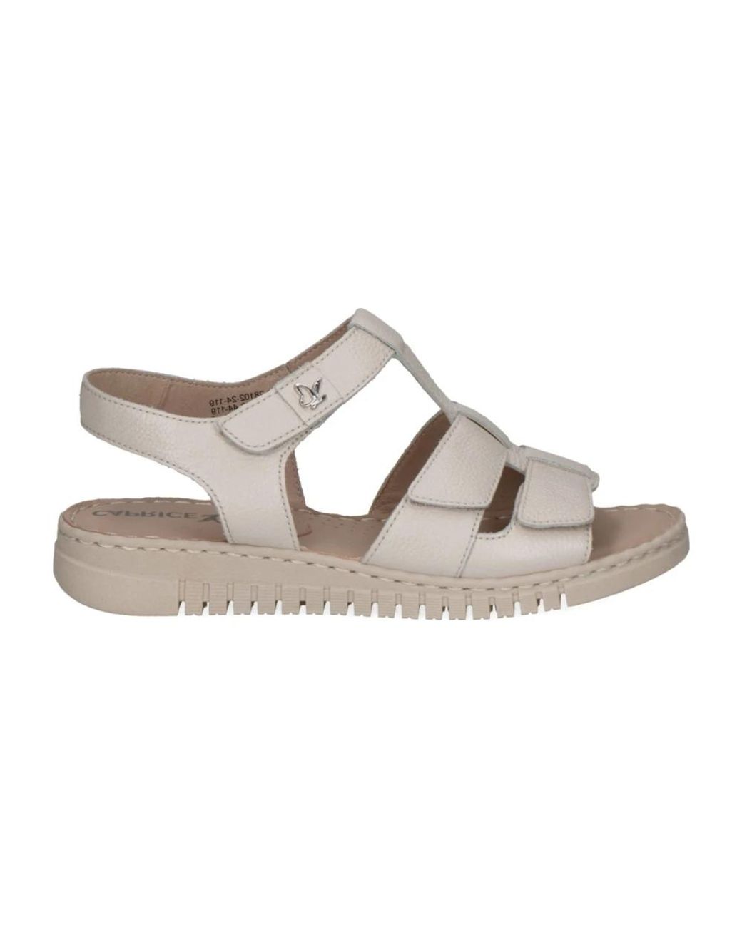 Caprice Schoenen ,Leer Casual Platte Sandalen Vrouwen in het Gray