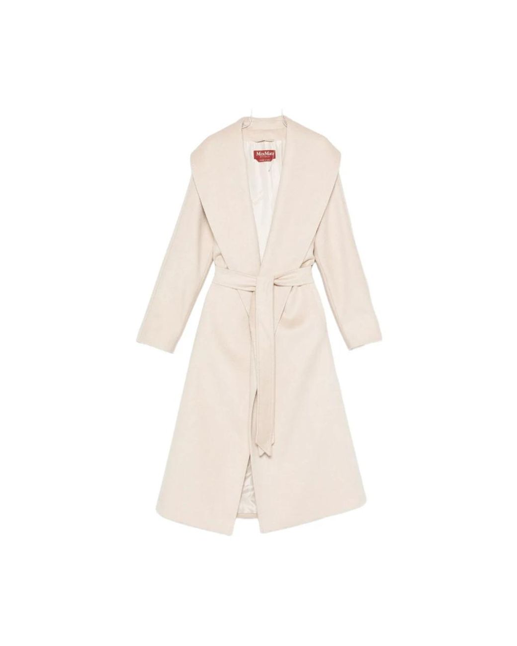 Max Mara Jassen ,Roomwit Shawl Kraag Jas in het Natural
