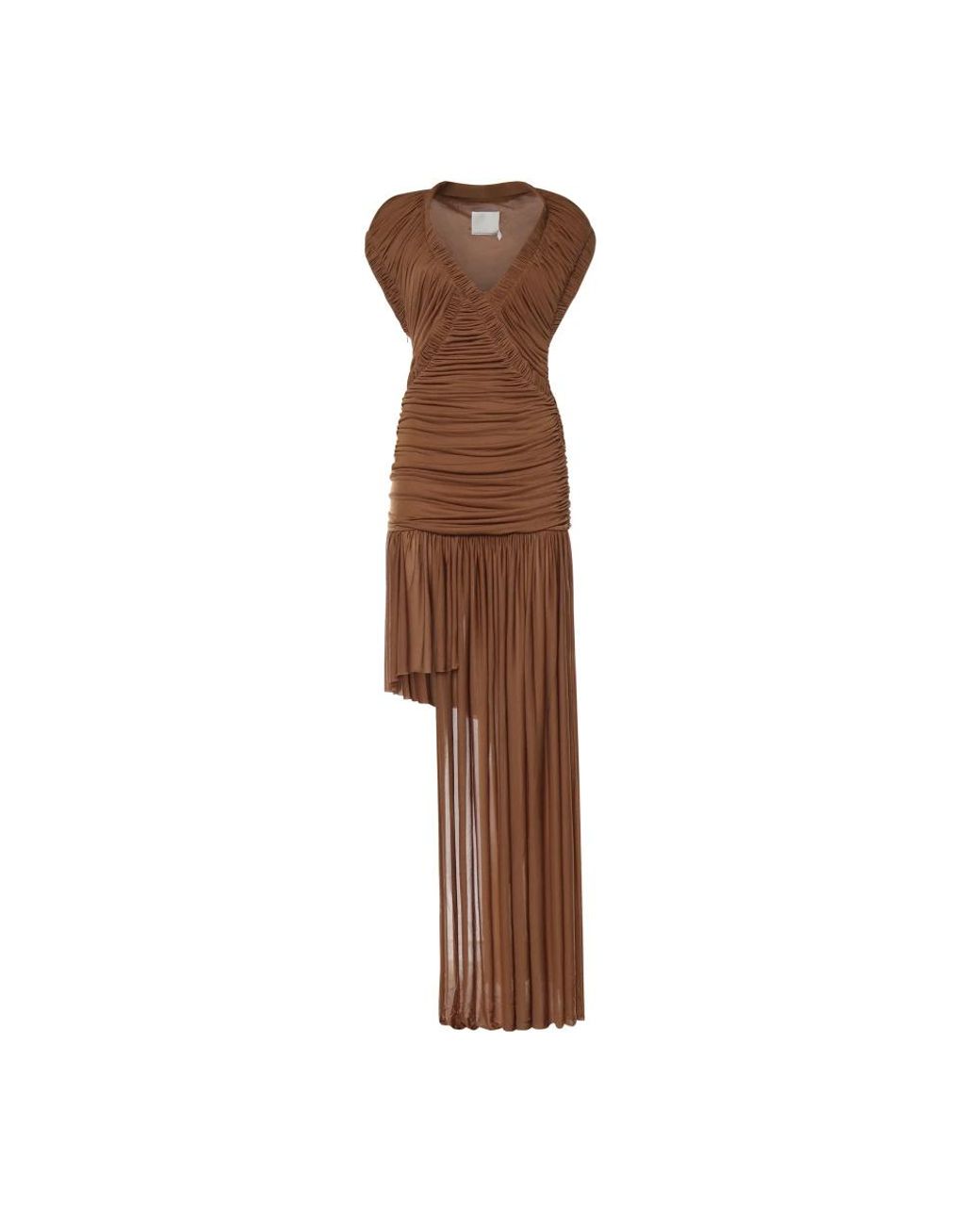 Christopher Esber Theron Drape Dress in het Brown