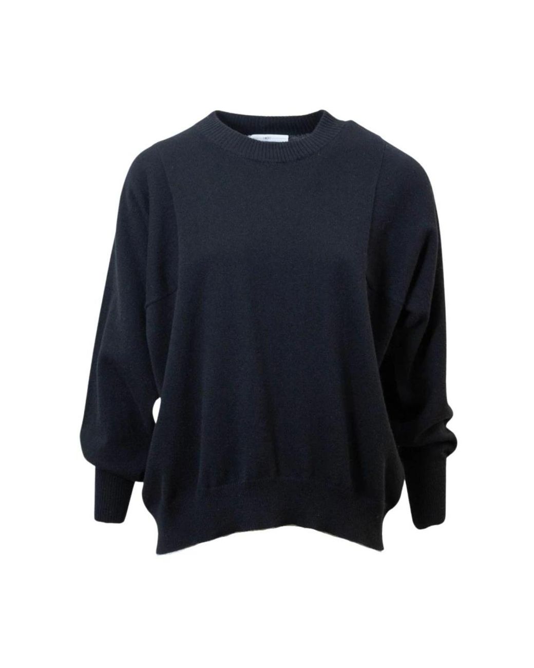 High Truien & Vesten ,Zwart ,Zwarte Jersey Met Ronde Hals in het Blue