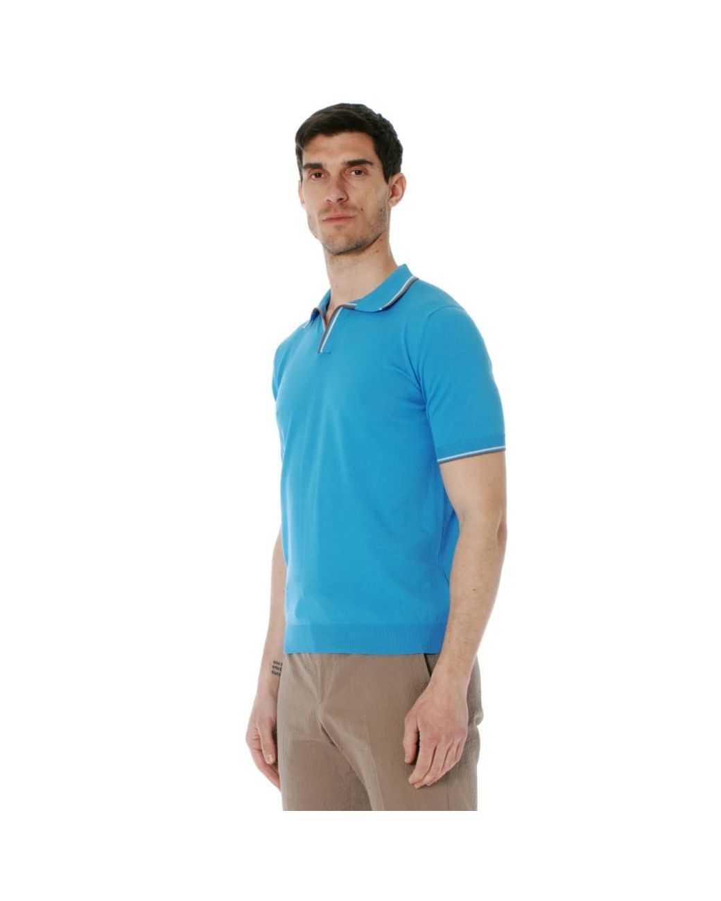 Gran Sasso Blue Polo Shirts for men