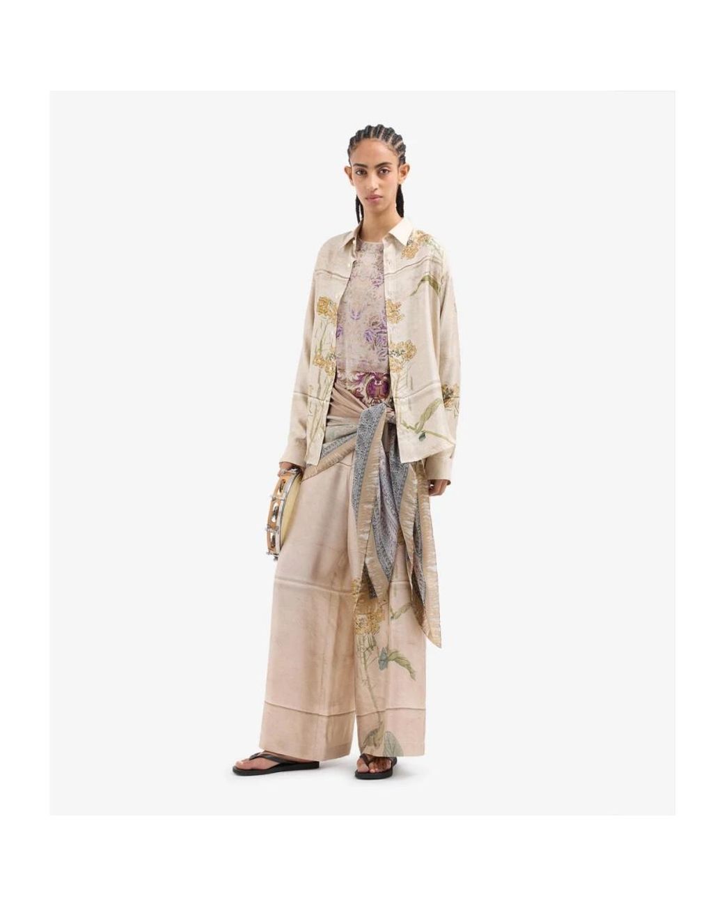 Pierre Louis Mascia Natural Wide Trousers