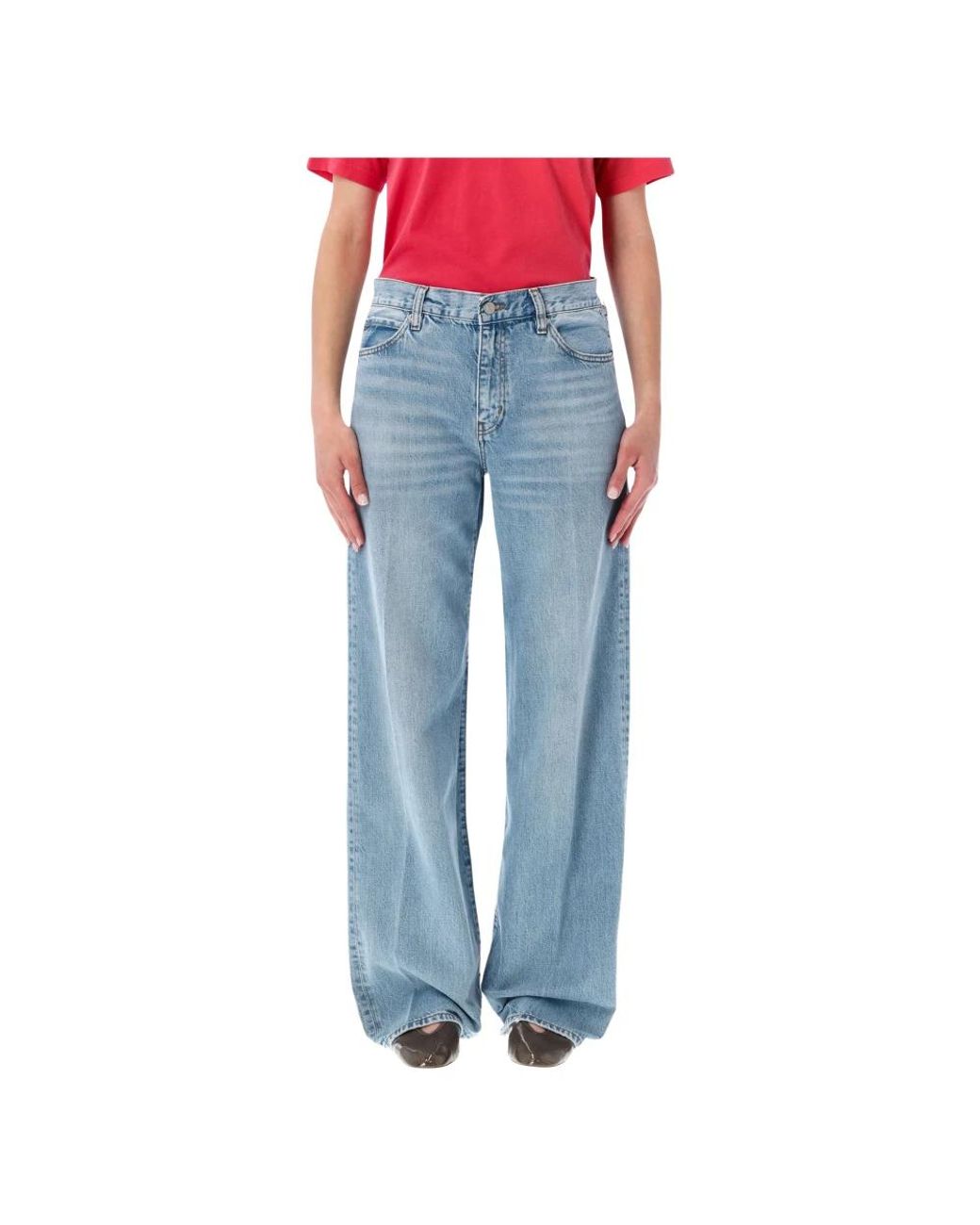 FRAME Blue Straight Fit Jeans