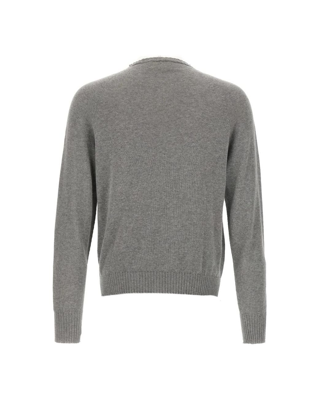 Ma'ry'ya Gray Round-Neck Knitwear for men