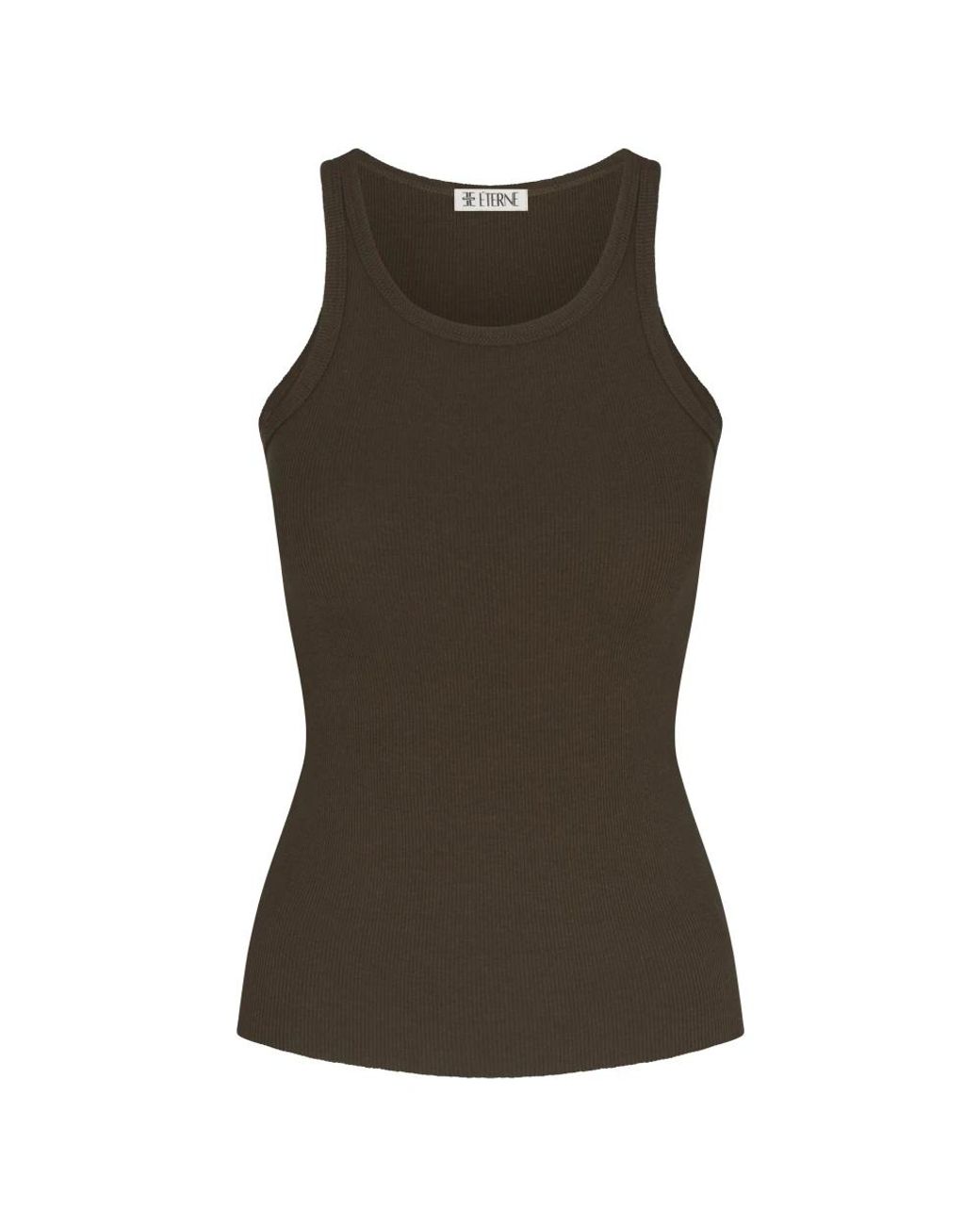 ÉTERNE Brown Sleeveless Tops