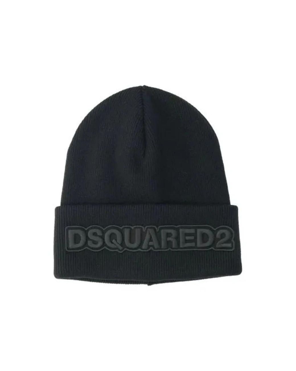 DSquared² Black Beanies for men