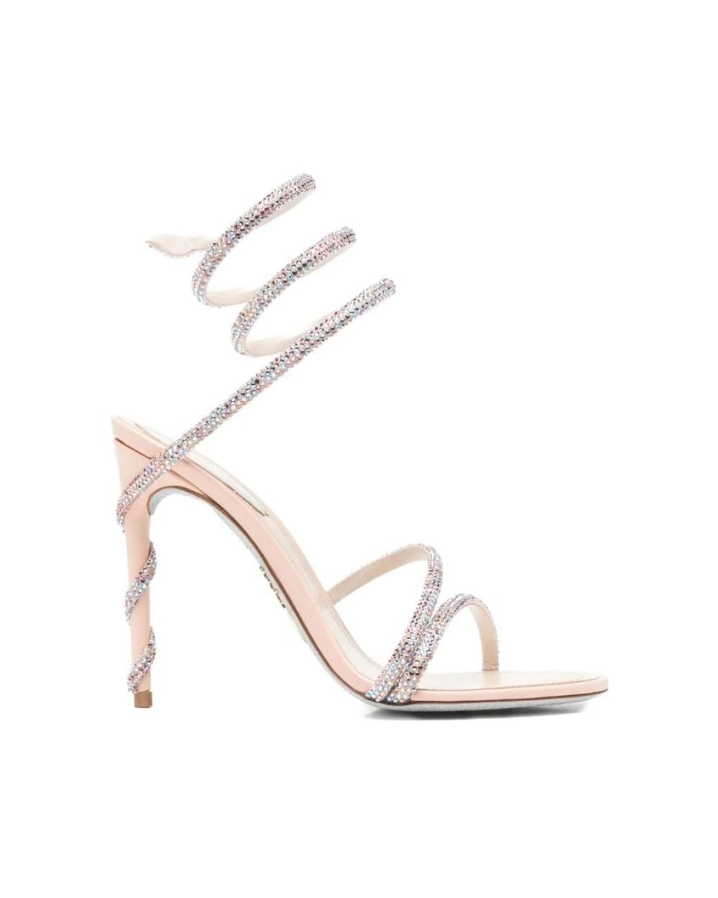 Rene Caovilla White High Heel Sandals