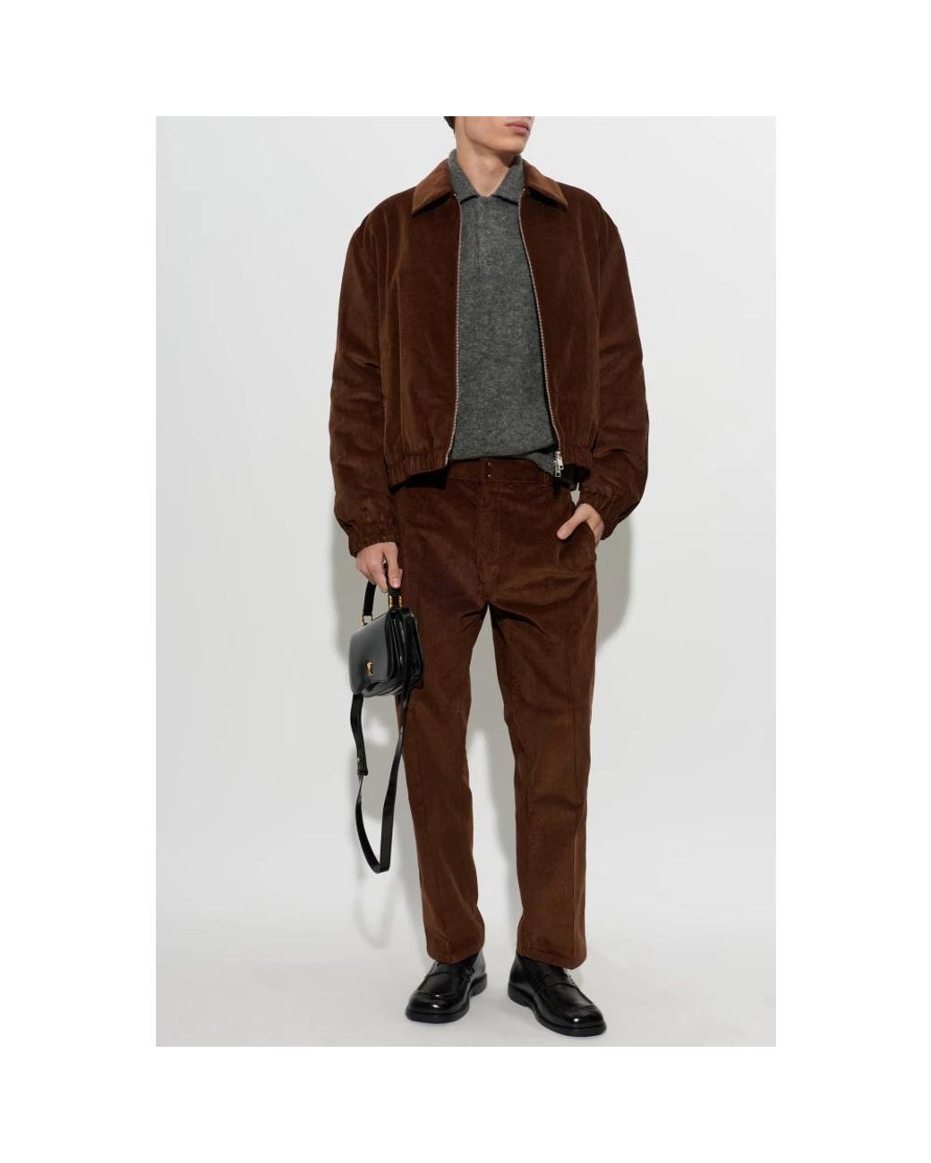 Straight Trousers AMI de hombre de color Brown